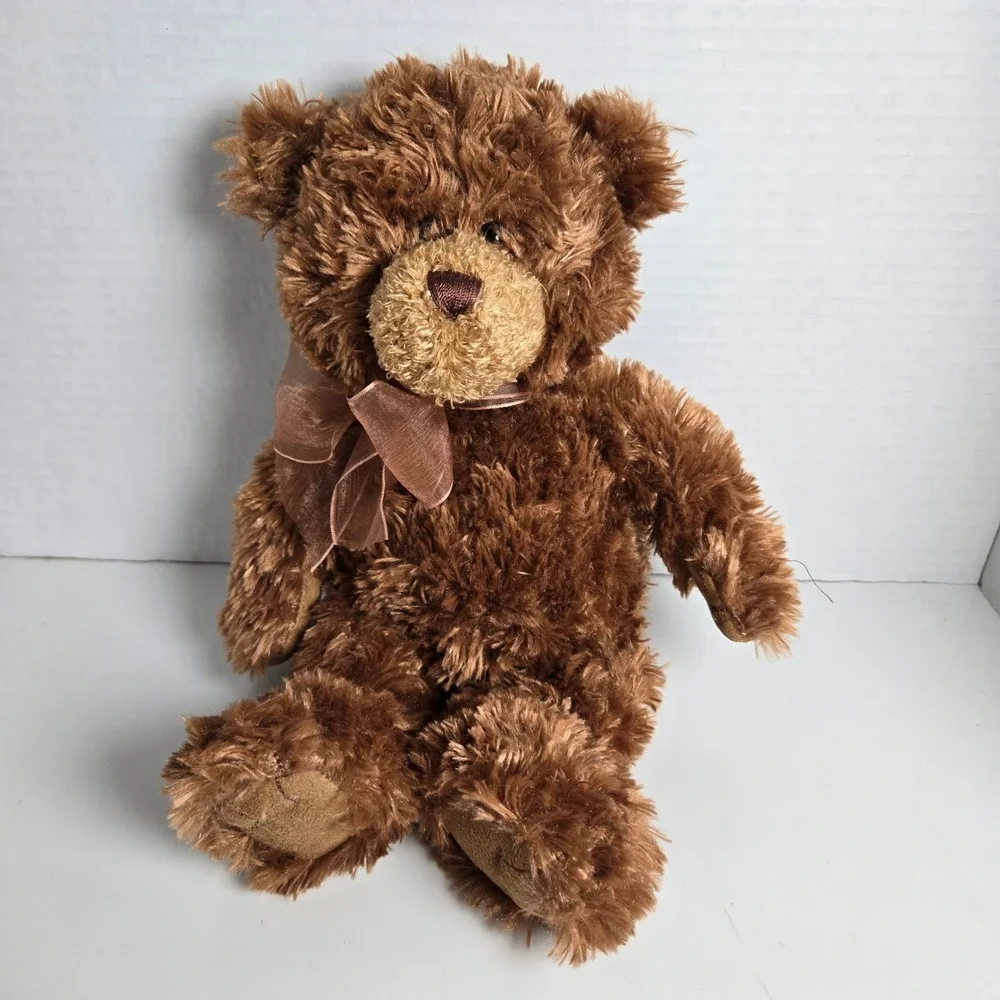 Gund Corin Bear Plush Stuffed Animal Brown Bow 12